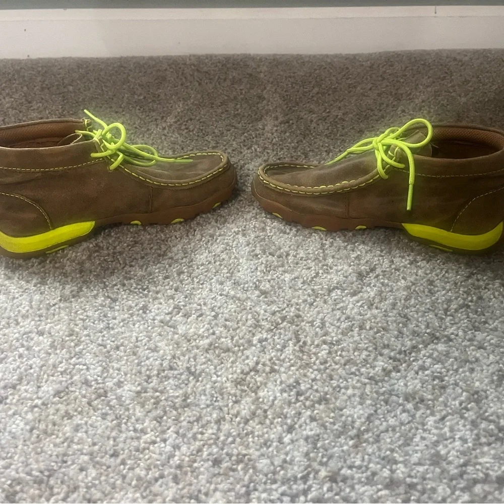 Kids Brown and Neon Green twisted x